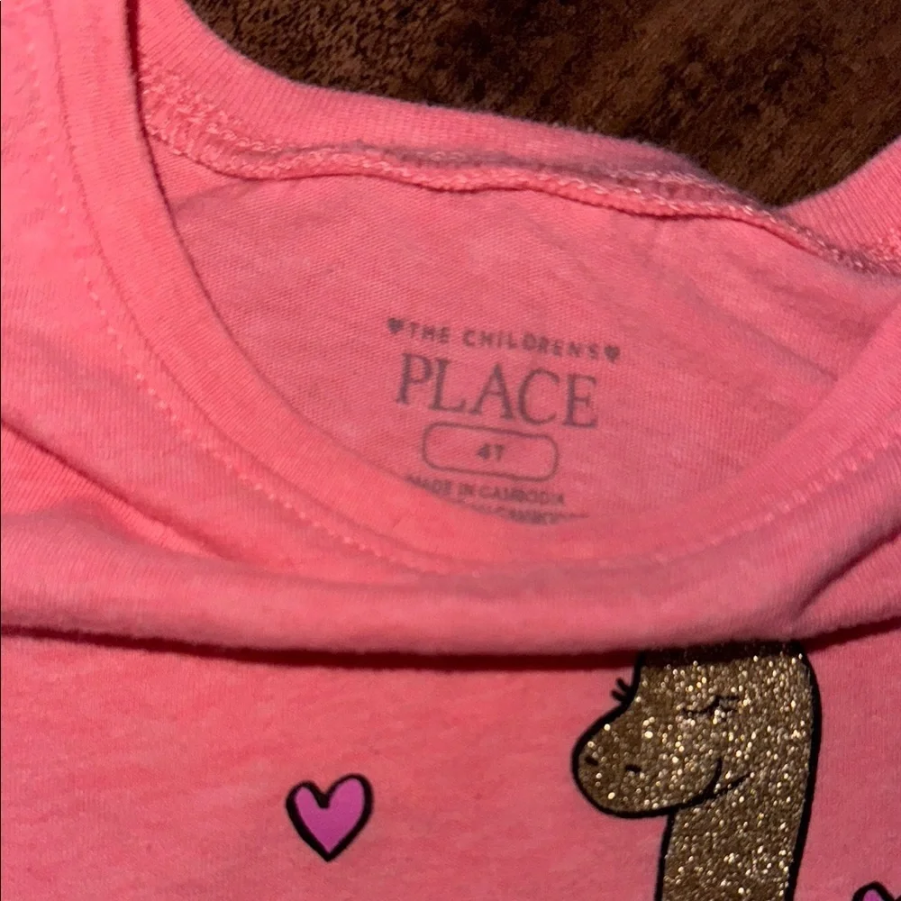 The Children's Place Pink Long Sleeve Tee with Llama Graphic